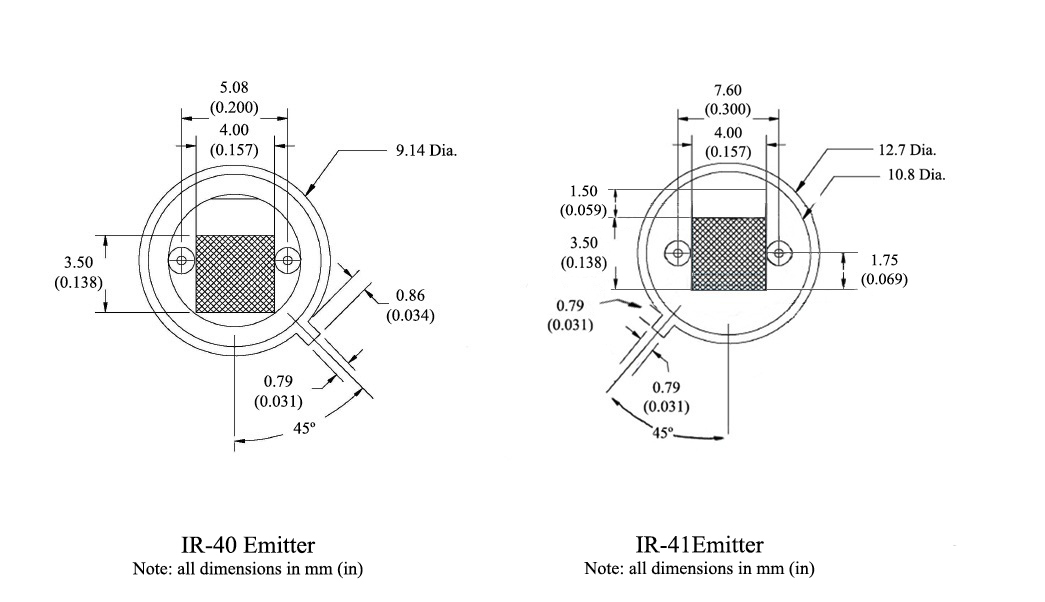 IR-40 & IR-41 Emitter Diagrams
